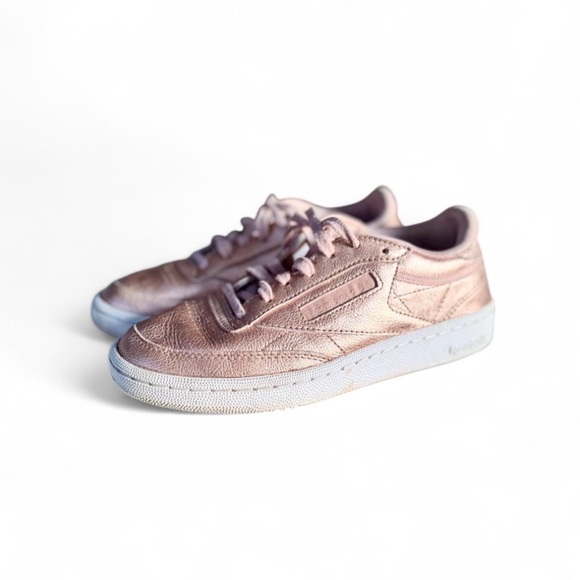Reebok Club C 85 pink metallic leather trainers - Picture 3 of 8